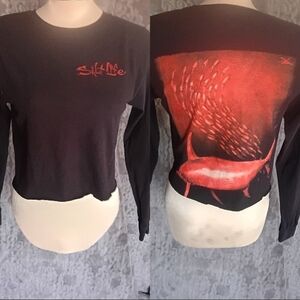 Salt Life Black Long Sleeve Tee with Red Logo